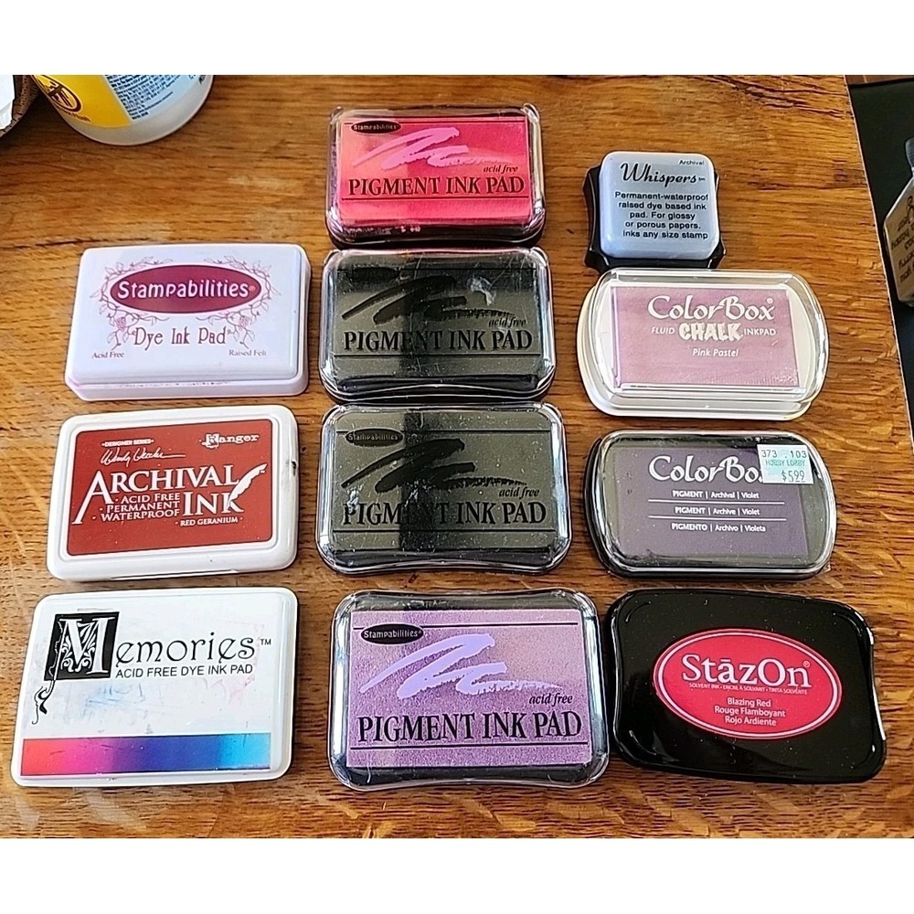 Lot of 12‎ Ink Pigm Pads Stamping  ColorBox Stampabilities Memories